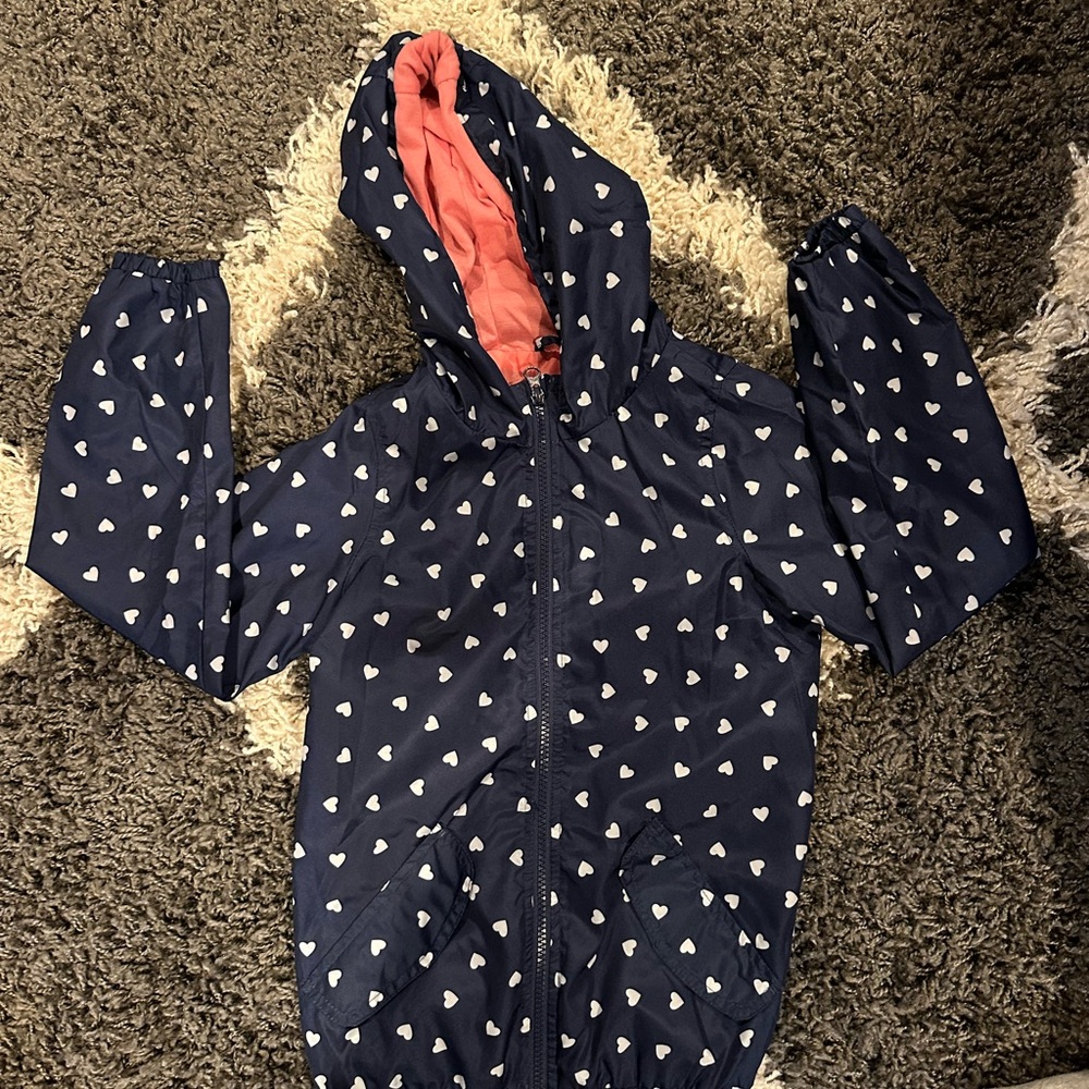 Carter's Navy and Pink Heart Raincoat for Kids